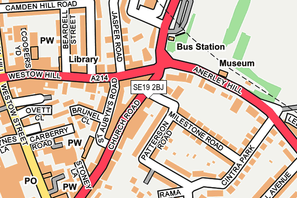 SE19 2BJ map - OS OpenMap – Local (Ordnance Survey)