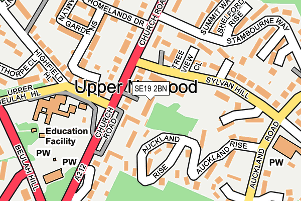 SE19 2BN map - OS OpenMap – Local (Ordnance Survey)