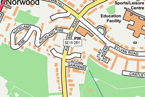 SE19 2BY map - OS OpenMap – Local (Ordnance Survey)
