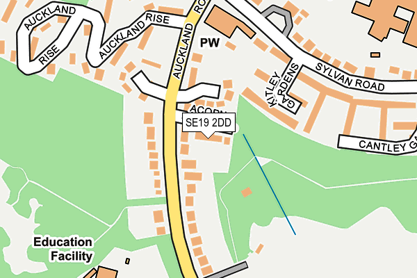 SE19 2DD map - OS OpenMap – Local (Ordnance Survey)