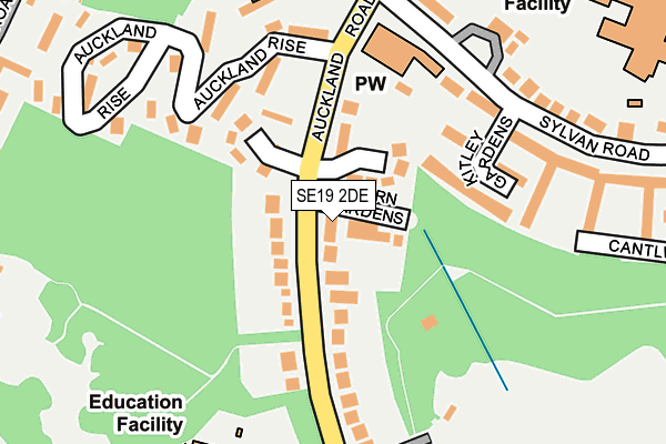 SE19 2DE map - OS OpenMap – Local (Ordnance Survey)