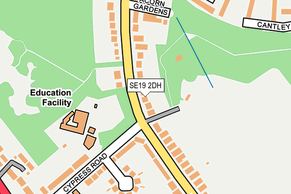 SE19 2DH map - OS OpenMap – Local (Ordnance Survey)