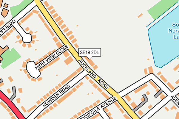 SE19 2DL map - OS OpenMap – Local (Ordnance Survey)