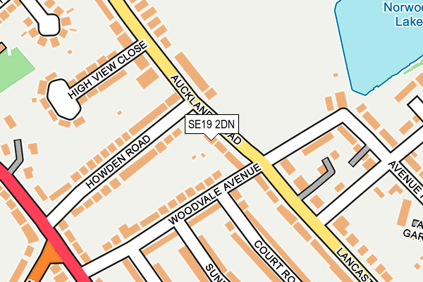 SE19 2DN map - OS OpenMap – Local (Ordnance Survey)
