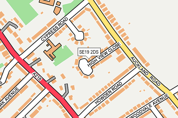 SE19 2DS map - OS OpenMap – Local (Ordnance Survey)
