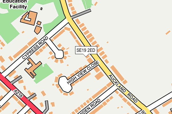 SE19 2ED map - OS OpenMap – Local (Ordnance Survey)