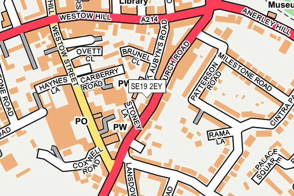 SE19 2EY map - OS OpenMap – Local (Ordnance Survey)