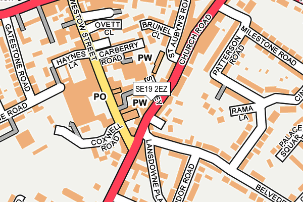 SE19 2EZ map - OS OpenMap – Local (Ordnance Survey)