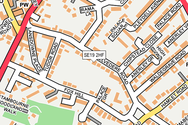 SE19 2HF map - OS OpenMap – Local (Ordnance Survey)