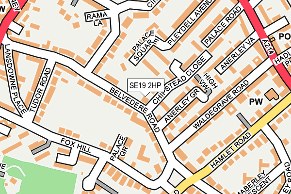 SE19 2HP map - OS OpenMap – Local (Ordnance Survey)