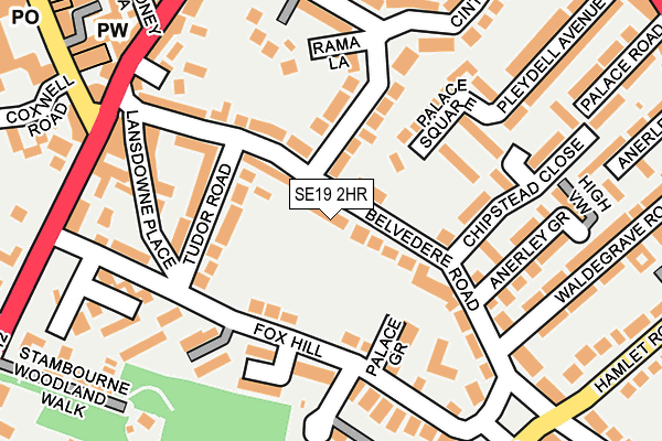SE19 2HR map - OS OpenMap – Local (Ordnance Survey)