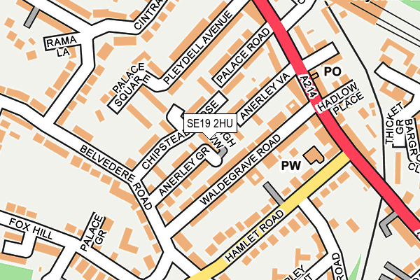 SE19 2HU map - OS OpenMap – Local (Ordnance Survey)