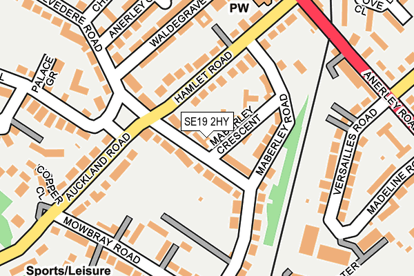 SE19 2HY map - OS OpenMap – Local (Ordnance Survey)