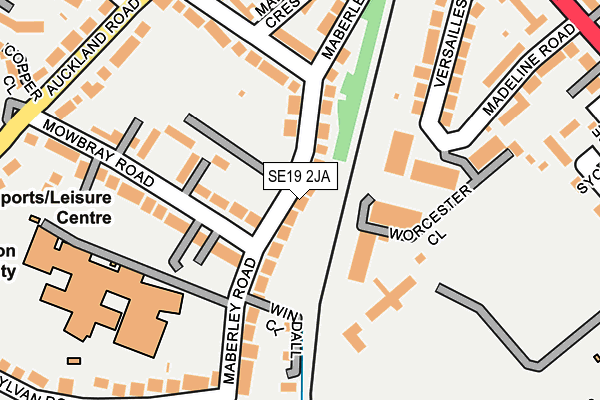 SE19 2JA map - OS OpenMap – Local (Ordnance Survey)