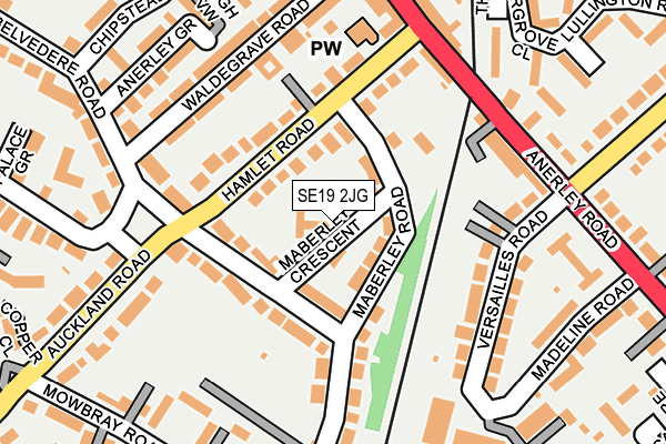 SE19 2JG map - OS OpenMap – Local (Ordnance Survey)