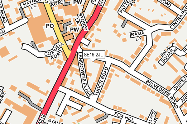 SE19 2JL map - OS OpenMap – Local (Ordnance Survey)