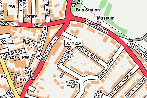 SE19 2LA map - OS OpenMap – Local (Ordnance Survey)