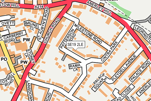 SE19 2LE map - OS OpenMap – Local (Ordnance Survey)