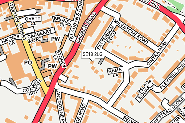 SE19 2LG map - OS OpenMap – Local (Ordnance Survey)