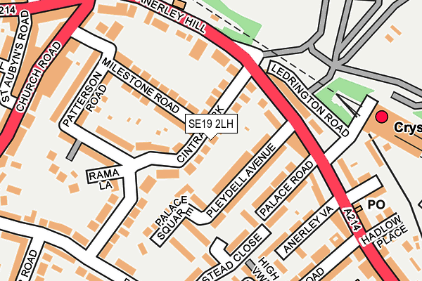 SE19 2LH map - OS OpenMap – Local (Ordnance Survey)
