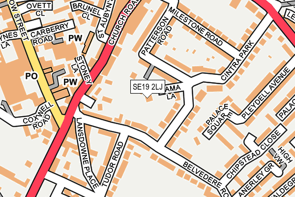 SE19 2LJ map - OS OpenMap – Local (Ordnance Survey)