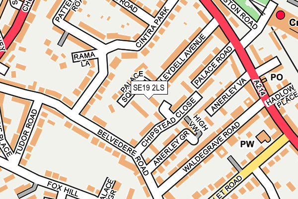 SE19 2LS map - OS OpenMap – Local (Ordnance Survey)