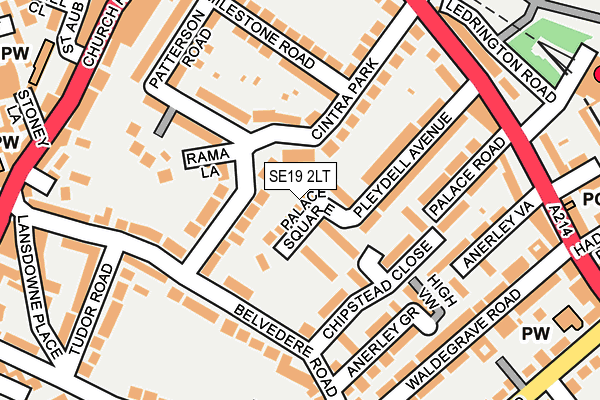 SE19 2LT map - OS OpenMap – Local (Ordnance Survey)