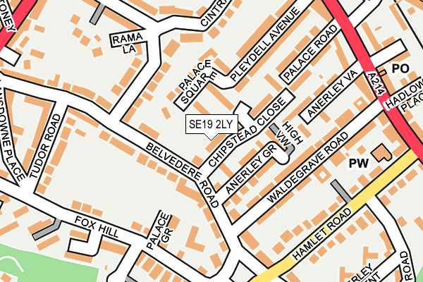 SE19 2LY map - OS OpenMap – Local (Ordnance Survey)