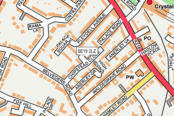 SE19 2LZ map - OS OpenMap – Local (Ordnance Survey)