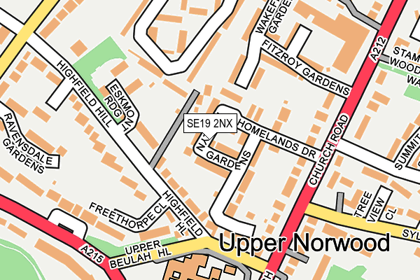 SE19 2NX map - OS OpenMap – Local (Ordnance Survey)