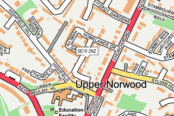 SE19 2NZ map - OS OpenMap – Local (Ordnance Survey)