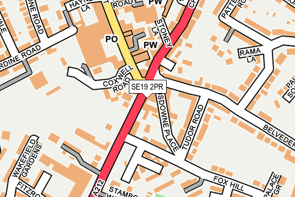 SE19 2PR map - OS OpenMap – Local (Ordnance Survey)