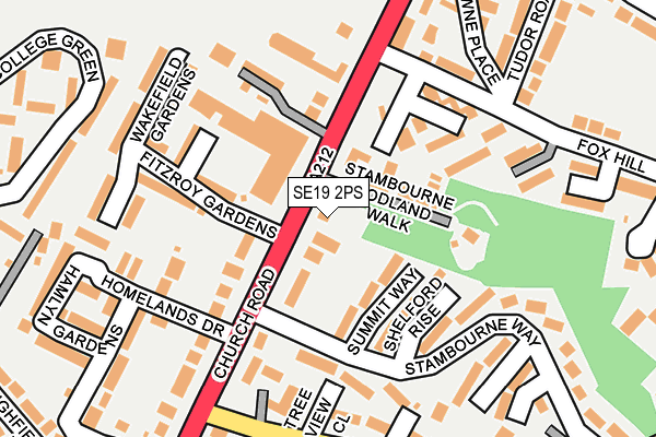 SE19 2PS map - OS OpenMap – Local (Ordnance Survey)