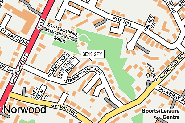 SE19 2PY map - OS OpenMap – Local (Ordnance Survey)