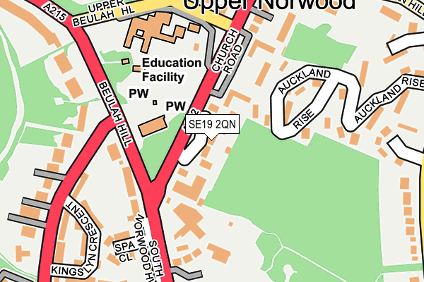 SE19 2QN map - OS OpenMap – Local (Ordnance Survey)