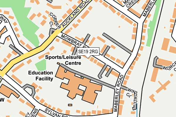 SE19 2RG map - OS OpenMap – Local (Ordnance Survey)