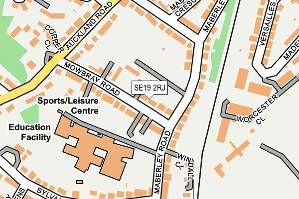 SE19 2RJ map - OS OpenMap – Local (Ordnance Survey)
