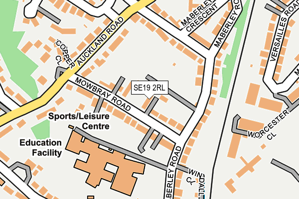 SE19 2RL map - OS OpenMap – Local (Ordnance Survey)