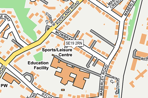 SE19 2RN map - OS OpenMap – Local (Ordnance Survey)