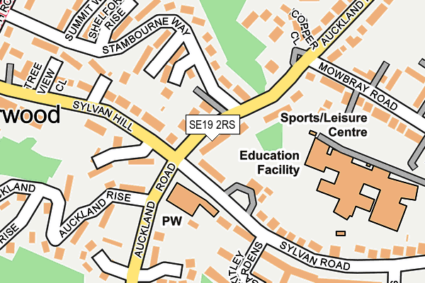 SE19 2RS map - OS OpenMap – Local (Ordnance Survey)