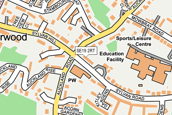 SE19 2RT map - OS OpenMap – Local (Ordnance Survey)