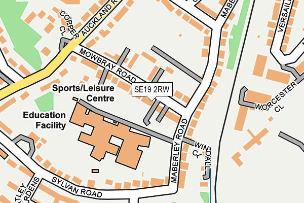 SE19 2RW map - OS OpenMap – Local (Ordnance Survey)