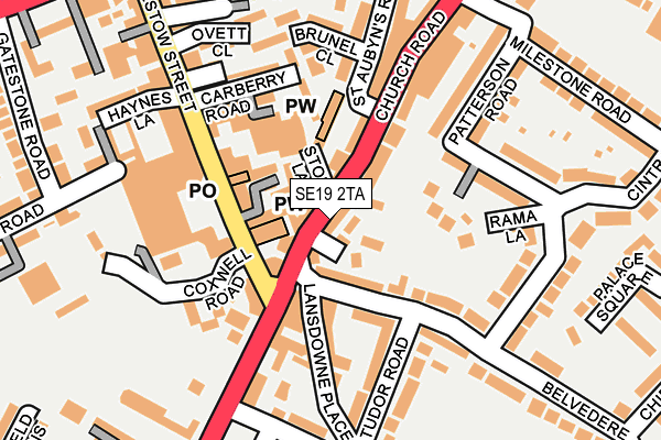 SE19 2TA map - OS OpenMap – Local (Ordnance Survey)