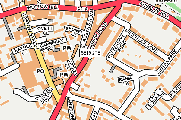 SE19 2TE map - OS OpenMap – Local (Ordnance Survey)