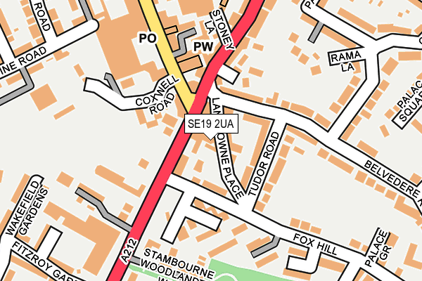 SE19 2UA map - OS OpenMap – Local (Ordnance Survey)