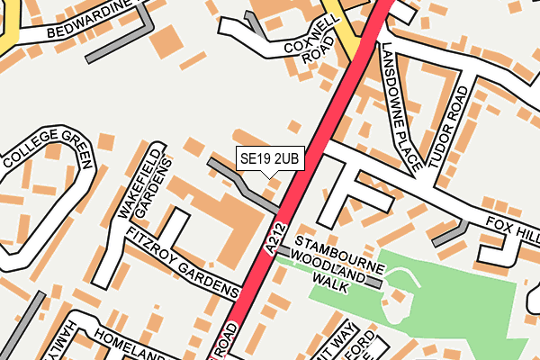 SE19 2UB map - OS OpenMap – Local (Ordnance Survey)