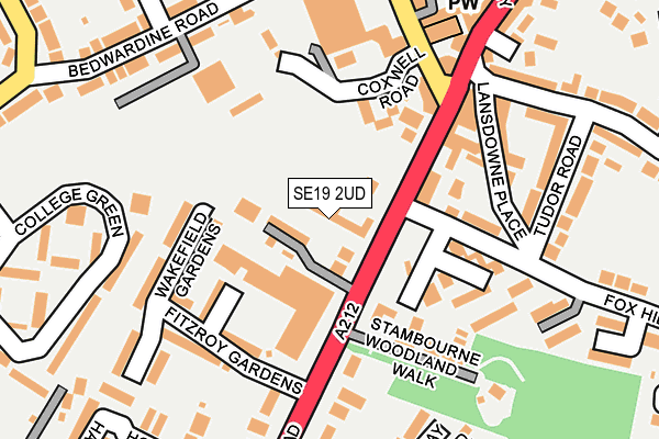 SE19 2UD map - OS OpenMap – Local (Ordnance Survey)