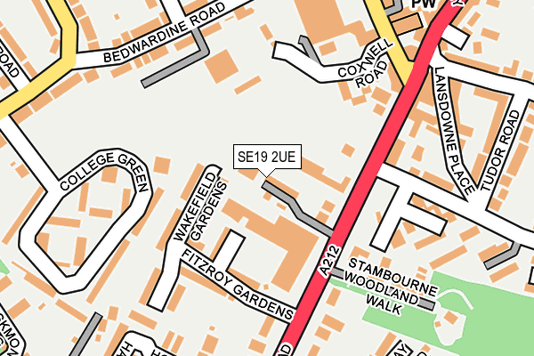 SE19 2UE map - OS OpenMap – Local (Ordnance Survey)
