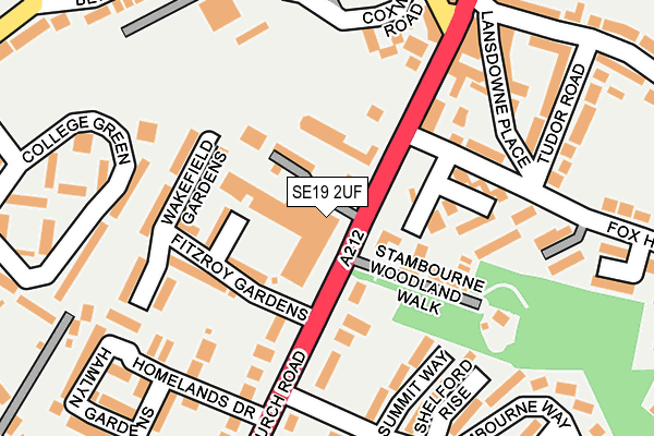 SE19 2UF map - OS OpenMap – Local (Ordnance Survey)