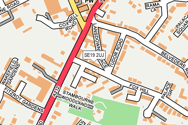SE19 2UJ map - OS OpenMap – Local (Ordnance Survey)